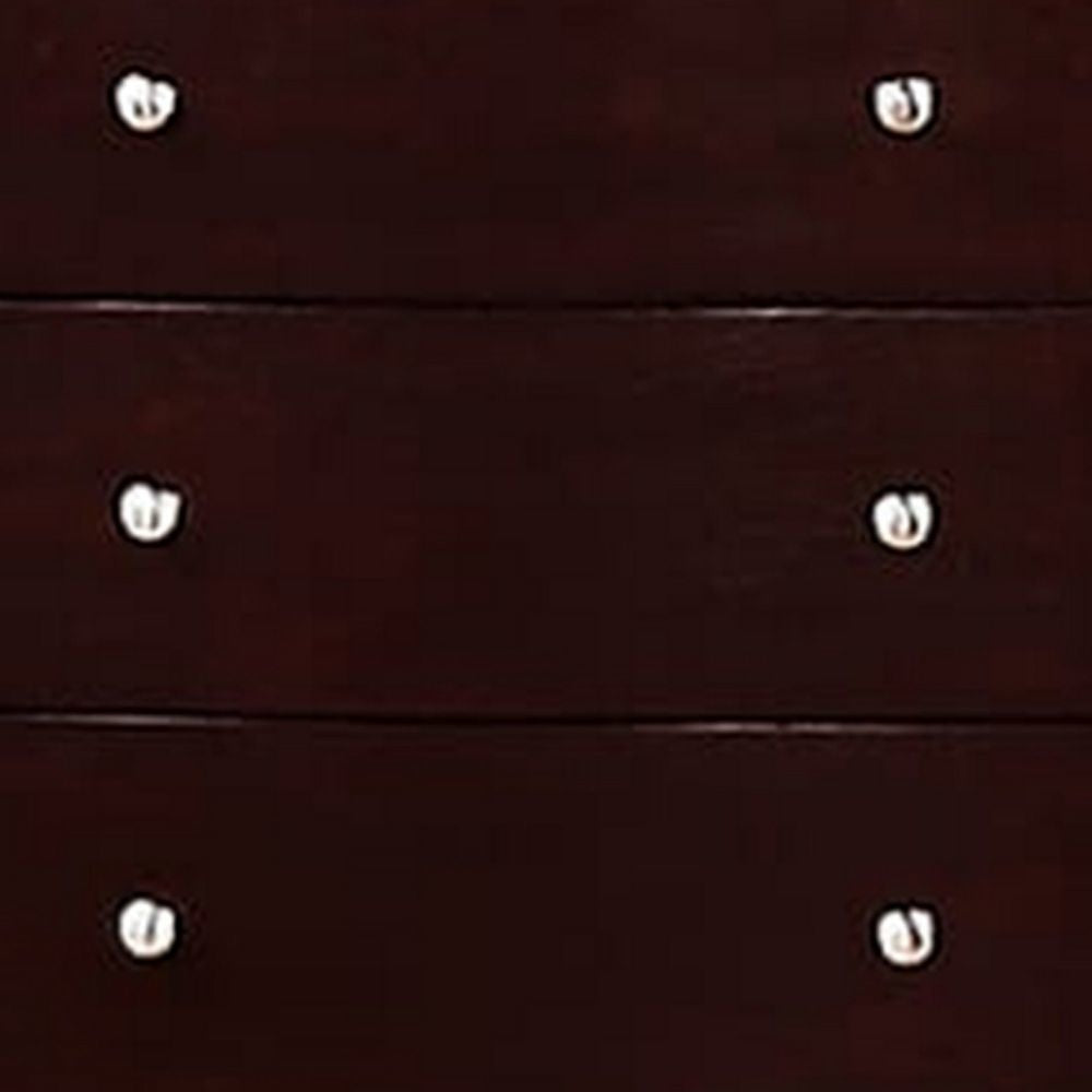 54 Inch Tall 5 Drawer Dresser Chest Tapered Legs Rich Classic Brown Wood By Casagear Home BM299084