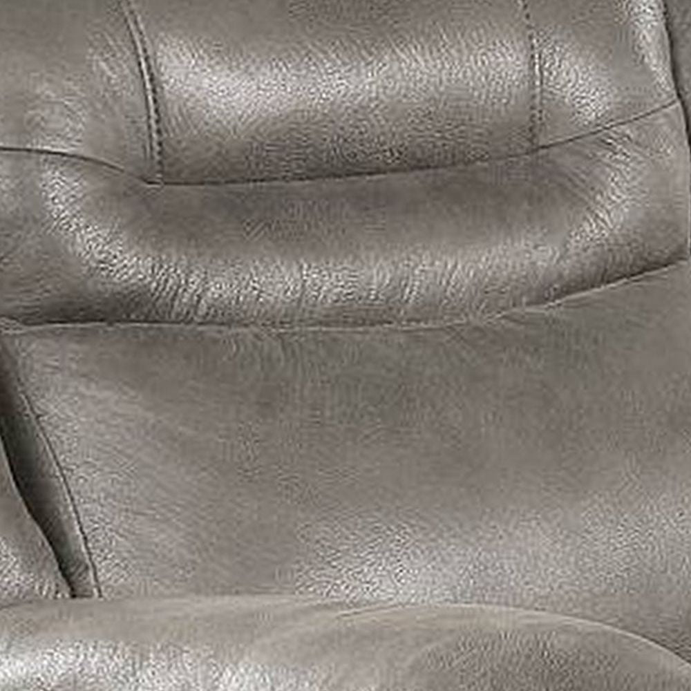 Betty 41 Inch Power Recliner Chair Pull Tab Mechanism Smooth Gray Leather By Casagear Home BM299103