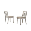 19 Inch Dining Chairs, Cross Back Design with Padded Seats, Set of 2, White By Casagear Home