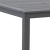 42 Inch Outdoor Square Dining Table Planked Top Gray Wood Straight Legs By Casagear Home BM299188