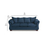 89 Inch Modern Cushioned Sofa Blue Polyester Pillow Top Flared Armrests By Casagear Home BM299211