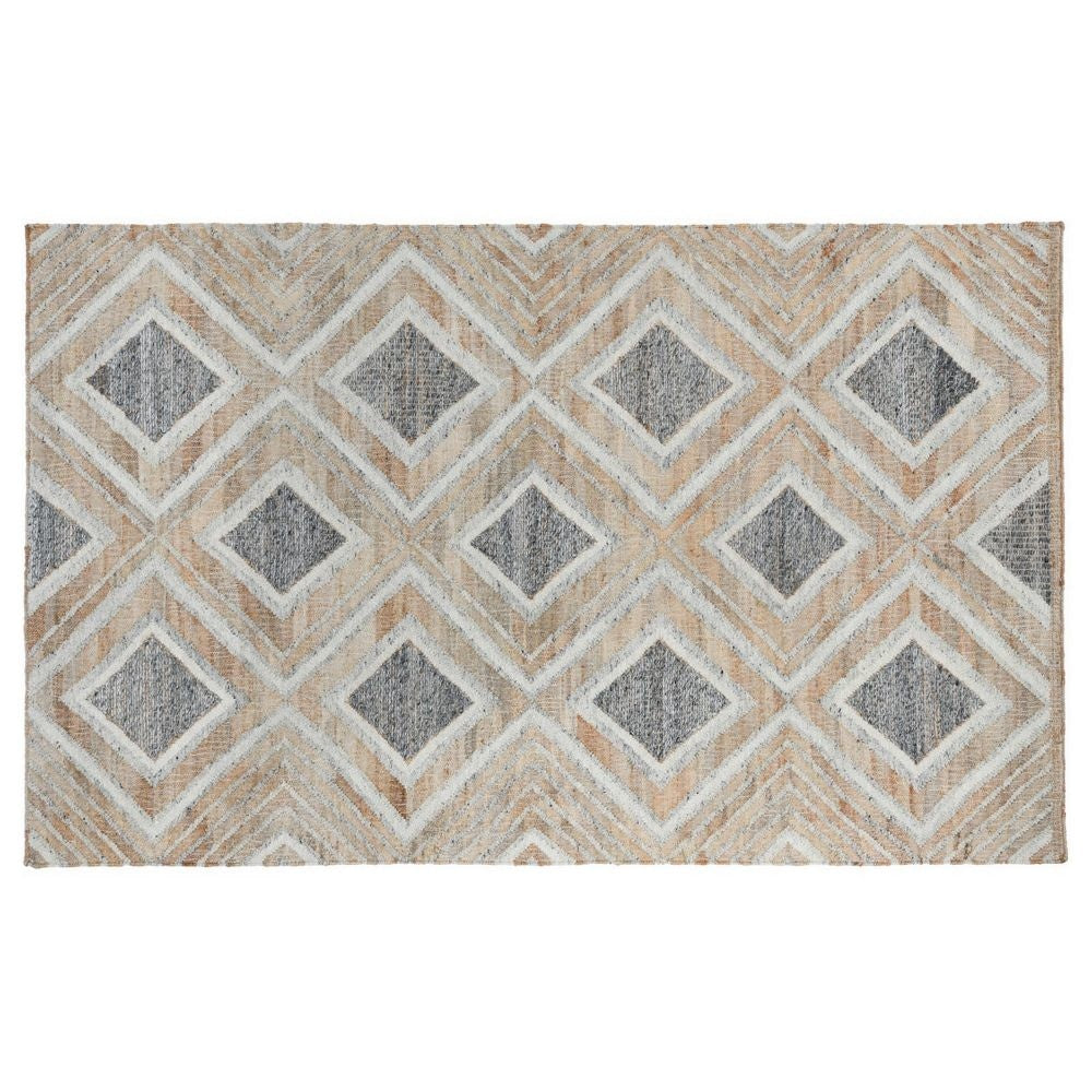 Freya 8 x 10 Area Rug Artistic Diamond Pattern Handwoven Natural Jute By Casagear Home BM299254