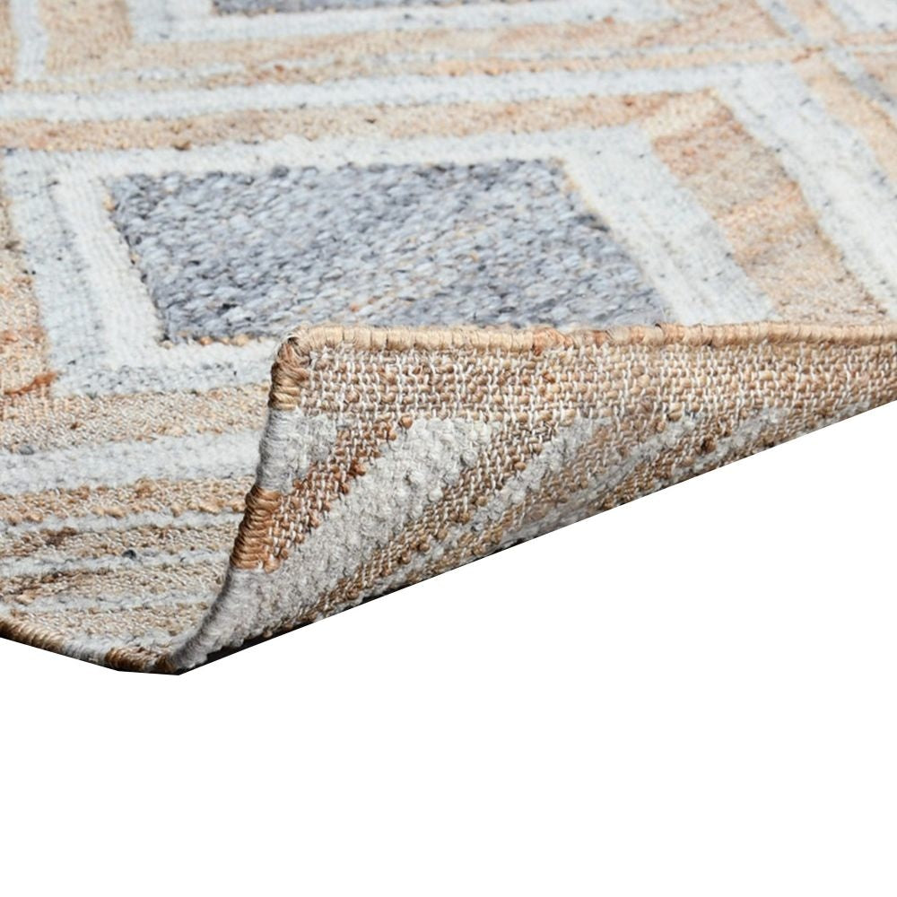 Freya 8 x 10 Area Rug Artistic Diamond Pattern Handwoven Natural Jute By Casagear Home BM299254