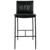 Iva 31 Inch Bar Stool Chair Padded Rolled Back Black Top Grain Leather By Casagear Home BM299281