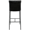 Iva 31 Inch Bar Stool Chair Padded Rolled Back Black Top Grain Leather By Casagear Home BM299281