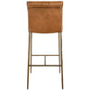 Iva 31 Inch Bar Stool Chair Padded Rolled Back Tan Top Grain Leather By Casagear Home BM299282