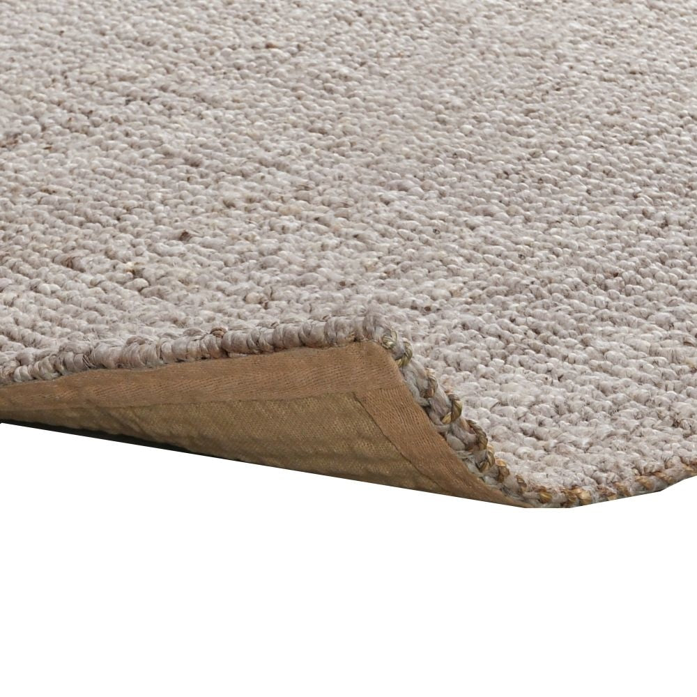 Lestino 5 x 8 Handspun Area Rug Beige Jute Boucle Woven Solid Pattern By Casagear Home BM299309