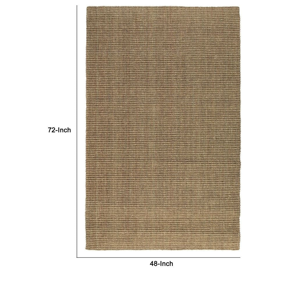 Quell 4 x 6 Handwoven Area Rug Natural Brown Seagrass Braided Design By Casagear Home BM299317