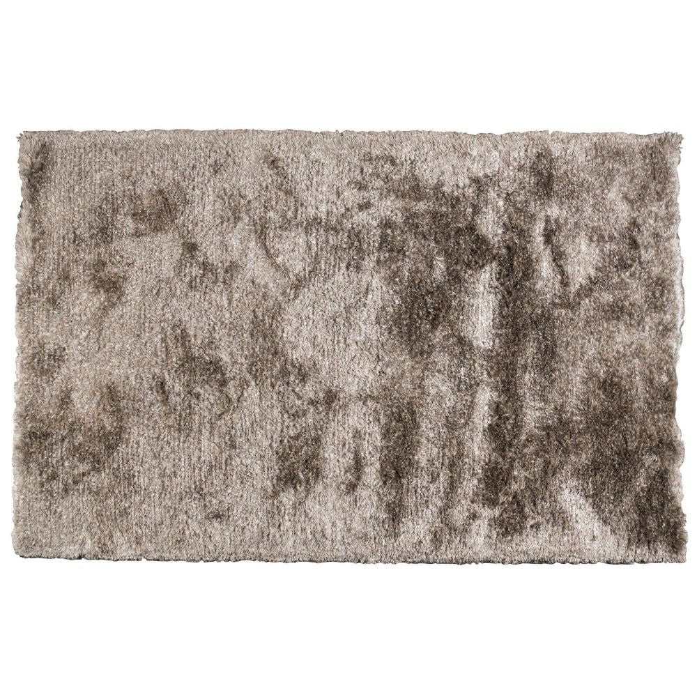 Vittorio 5 x 8 Handwoven Shag Area Rug Polyester Cotton Solid Taupe By Casagear Home BM299330