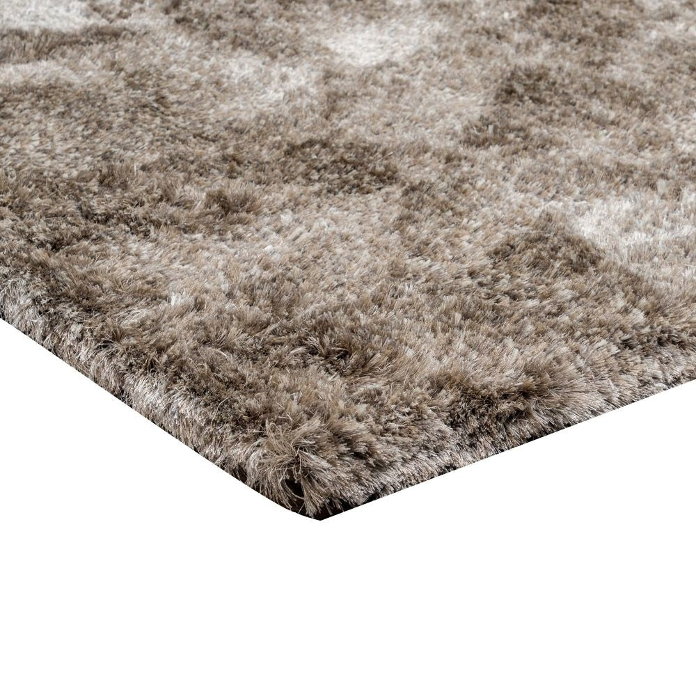 Vittorio 5 x 8 Handwoven Shag Area Rug Polyester Cotton Solid Taupe By Casagear Home BM299330