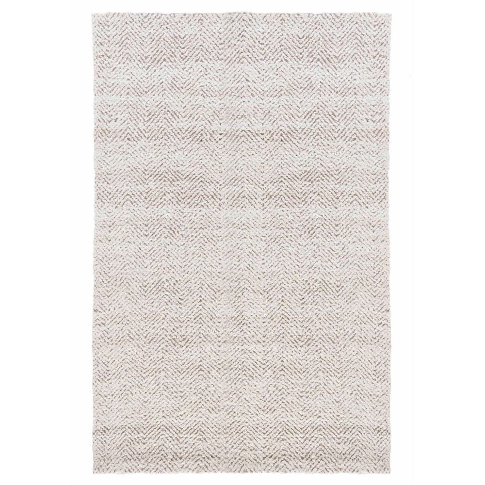 Lenn 2 x 3 Handspun Area Rug, Herringbone Woven Pattern, Ivory Brown Jute By Casagear Home