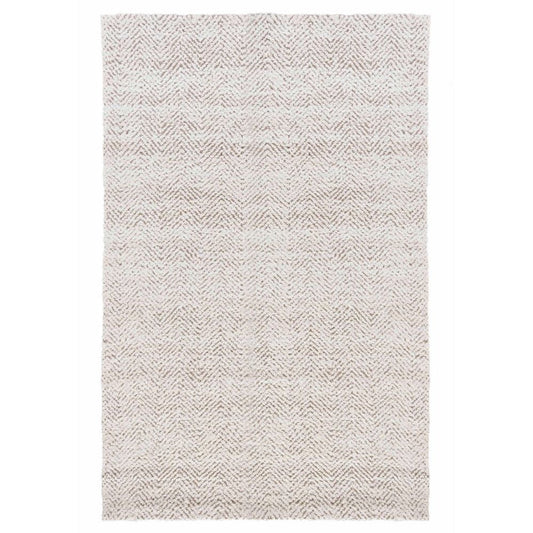 Lenn 2 x 3 Handspun Area Rug, Herringbone Woven Pattern, Ivory Brown Jute By Casagear Home