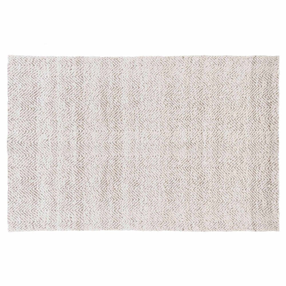 Lenn 2 x 3 Handspun Area Rug Herringbone Woven Pattern Ivory Brown Jute By Casagear Home BM299342