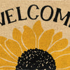 24 x 36 Coir Welcome Doormat Black Yellow Sunflower Print Ivory Base By Casagear Home BM299361