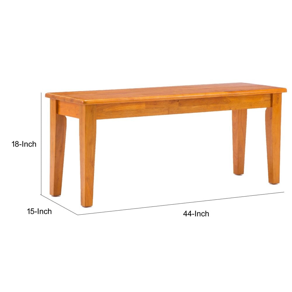 Nova 44 Dining Bench Rectangular Tapered Legs Oak Brown By Casagear Home BM299375