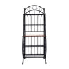 65 5 Tier Bakers Rack Wood Shelf Carved Black Metal By Casagear Home BM299383