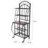 65 5 Tier Bakers Rack Wood Shelf Carved Black Metal By Casagear Home BM299383