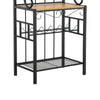 68 Bakers Rack 4 Shelves 5 Bottle Holders Black Metal By Casagear Home BM299384