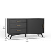 Ian 50 TV Media Entertainment Console 3 Drawers Black By Casagear Home BM299479