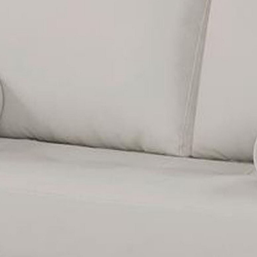 Quzi 52 Loveseat USB Port Bolster Pillows Off White By Casagear Home BM299607