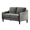 Foz 52" Loveseat, Sloped Arms, Tapered Legs, Smooth Gray By Casagear Home