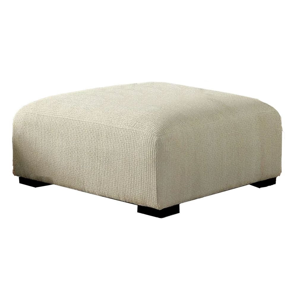 Wop 42" Square Ottoman Foam Seating with Bracket Legs, Beige By Casagear Home