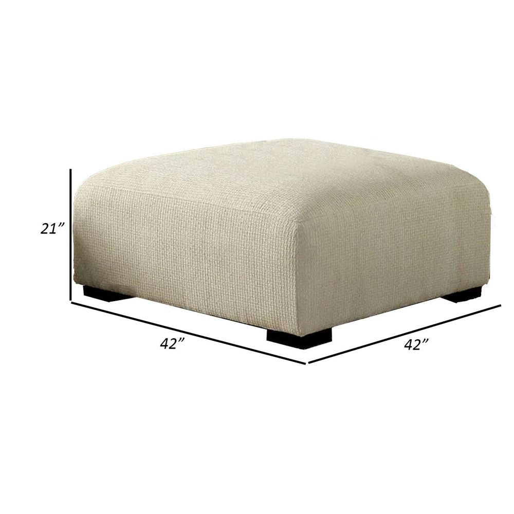 Wop 42 Square Ottoman Foam Seating with Bracket Legs Beige By Casagear Home BM299617