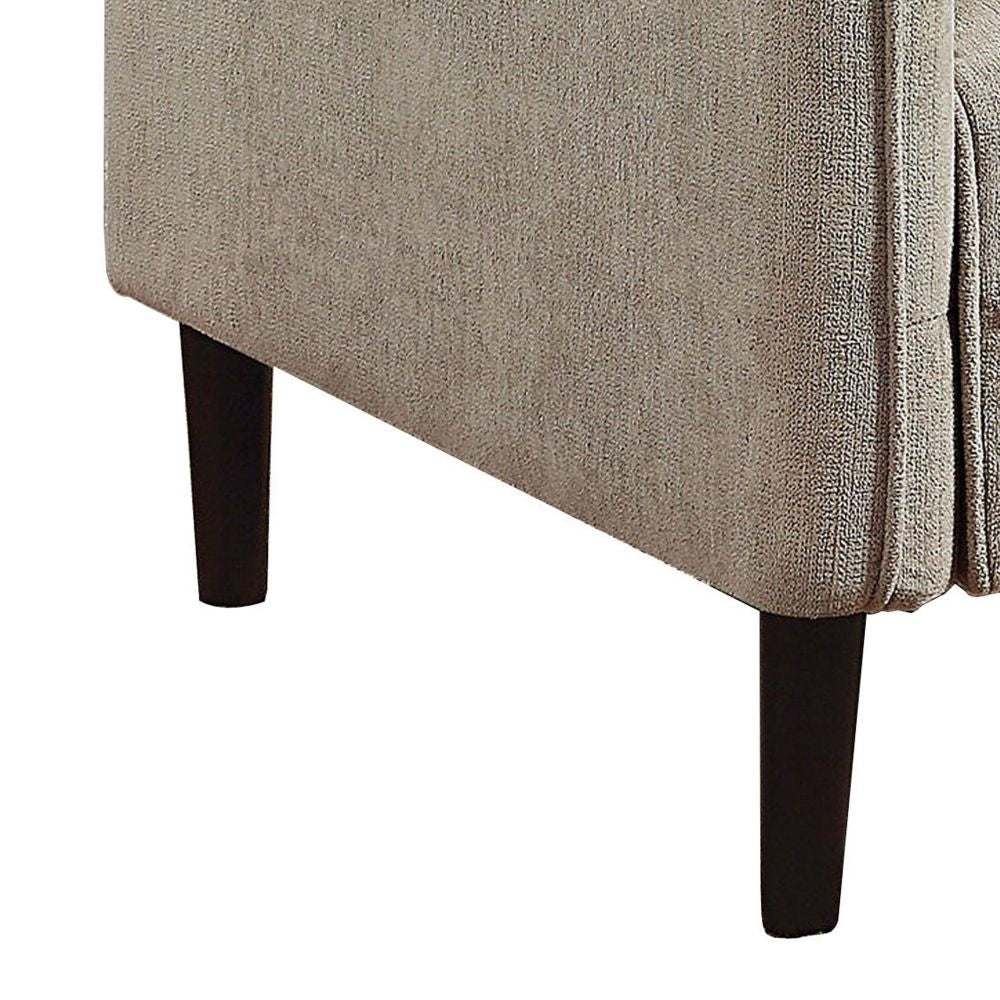 Hak 33 Accent Chair Rounded Arms Biscuit Tufting Taupe By Casagear Home BM299621