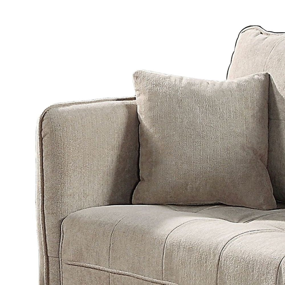 Hak 52 Loveseat Rounded Arms Biscuit Tufting Taupe By Casagear Home BM299622