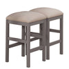 24" Counter Stool, Set of 2, Cushioned, Farmhouse Design, Gray By Casagear Home