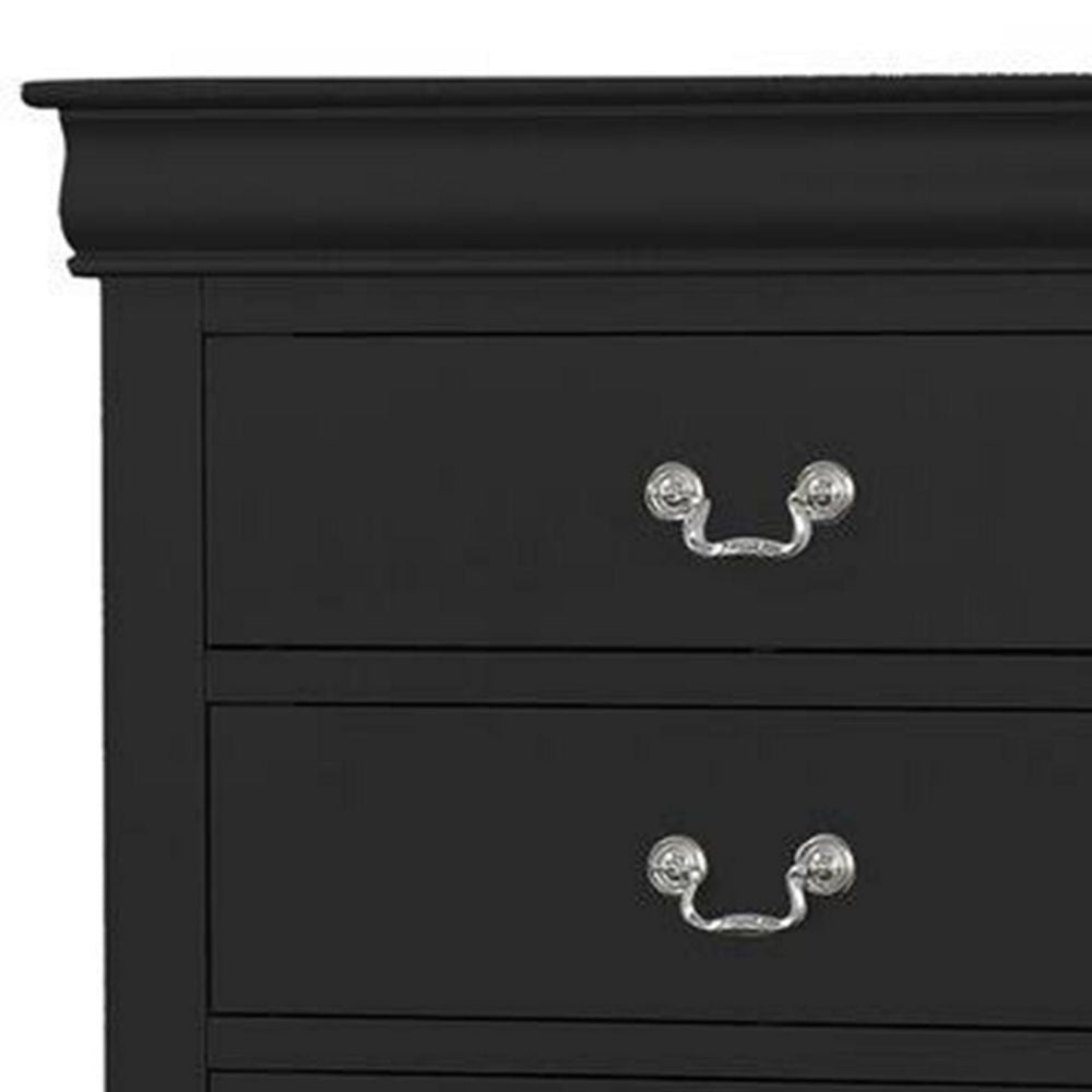 Ryla 48 Tall Dresser 5 Drawers Metal Handles Black By Casagear Home BM300568