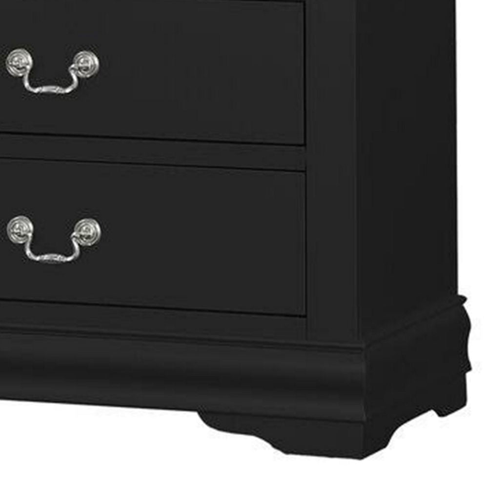 Ryla 48 Tall Dresser 5 Drawers Metal Handles Black By Casagear Home BM300568