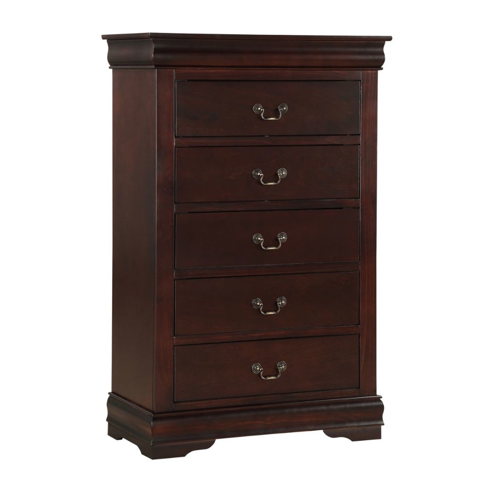 Ryla 48" Tall Dresser, 5 Drawers, Metal Handles, Brown By Casagear Home