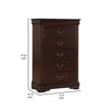 Ryla 48 Tall Dresser 5 Drawers Metal Handles Brown By Casagear Home BM300571