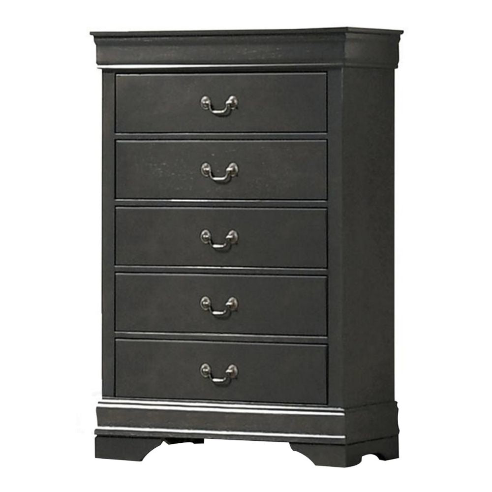 Ryla 48" Tall Dresser, 5 Drawers, Metal Handles, Gray By Casagear Home