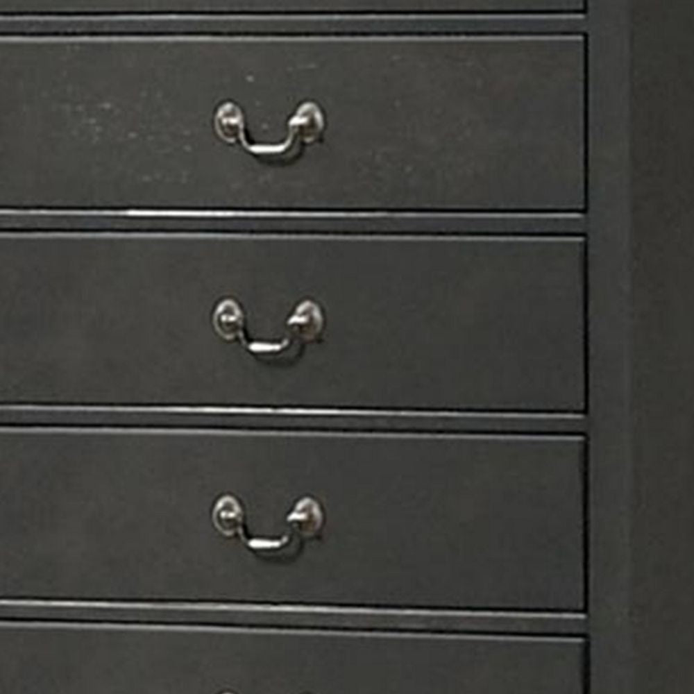 Ryla 48 Tall Dresser 5 Drawers Metal Handles Gray By Casagear Home BM300574