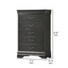 Ryla 48 Tall Dresser 5 Drawers Metal Handles Gray By Casagear Home BM300574