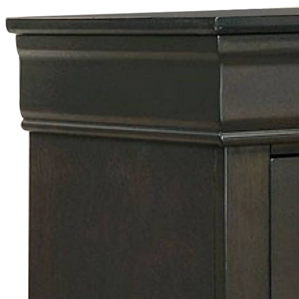 Ryla 24 Wood Nightstand 2 Drawers Metal Handles Gray By Casagear Home BM300576