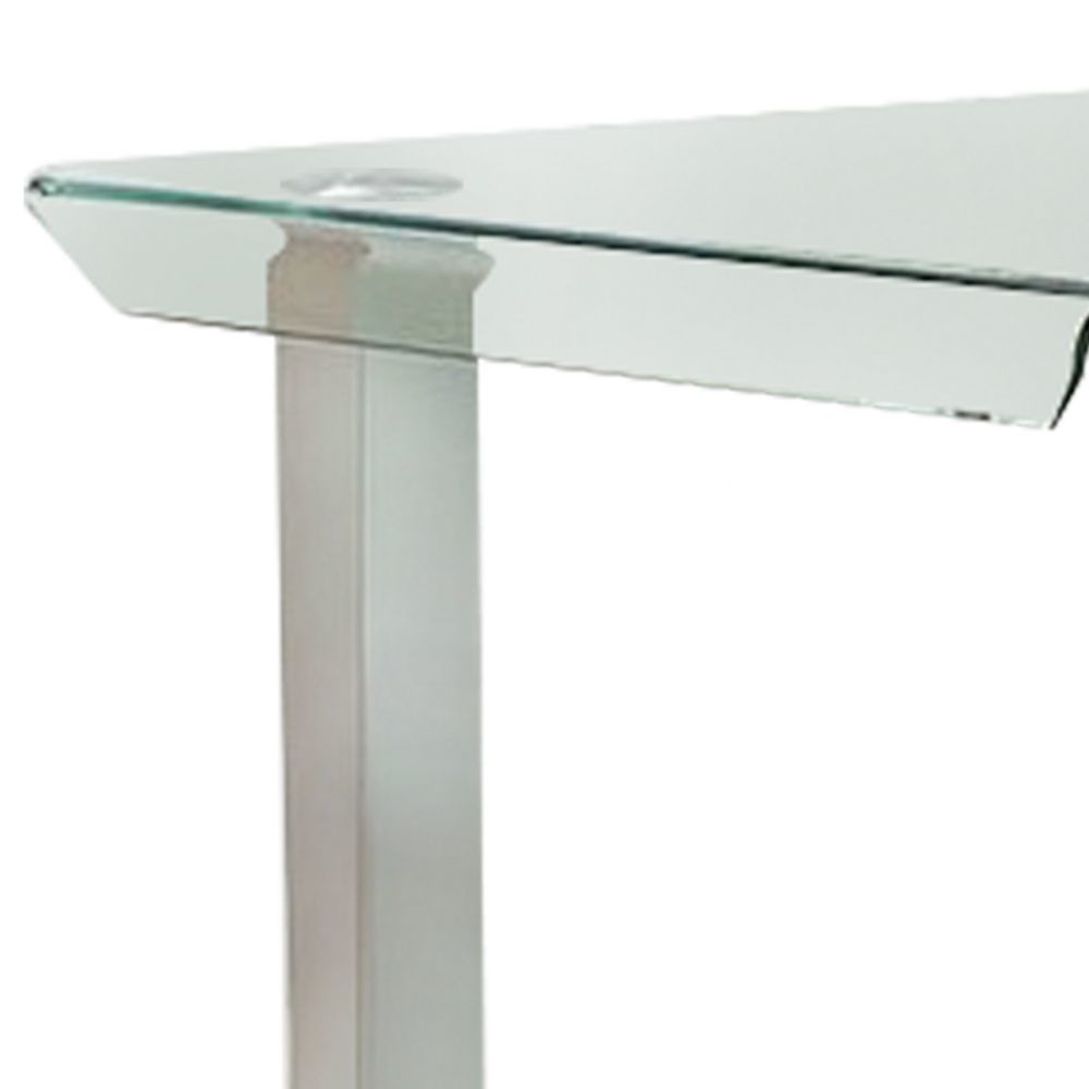 Jan 39 Counter Height Glass Table Curved Chrome Legs By Casagear Home BM300624