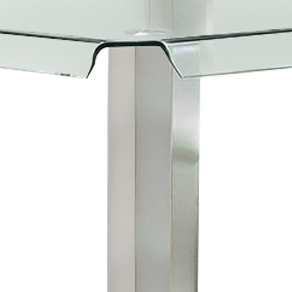 Jan 39 Counter Height Glass Table Curved Chrome Legs By Casagear Home BM300624