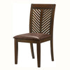 Noha 18 Dining Chair Set of 2 Chevron Backrest Brown By Casagear Home BM300635