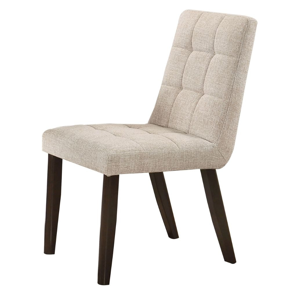 Sels 18 Side Chair Set of 2 Beige Fabric Grid Tufting By Casagear Home BM300649