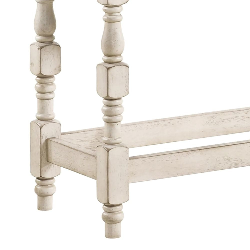 Swan 51 Counter Height Bench Gray Padded Ivory Legs By Casagear Home BM300662