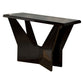 Pera 47" Sofa Console Table, Glass Insert, Geometric, Black By Casagear Home