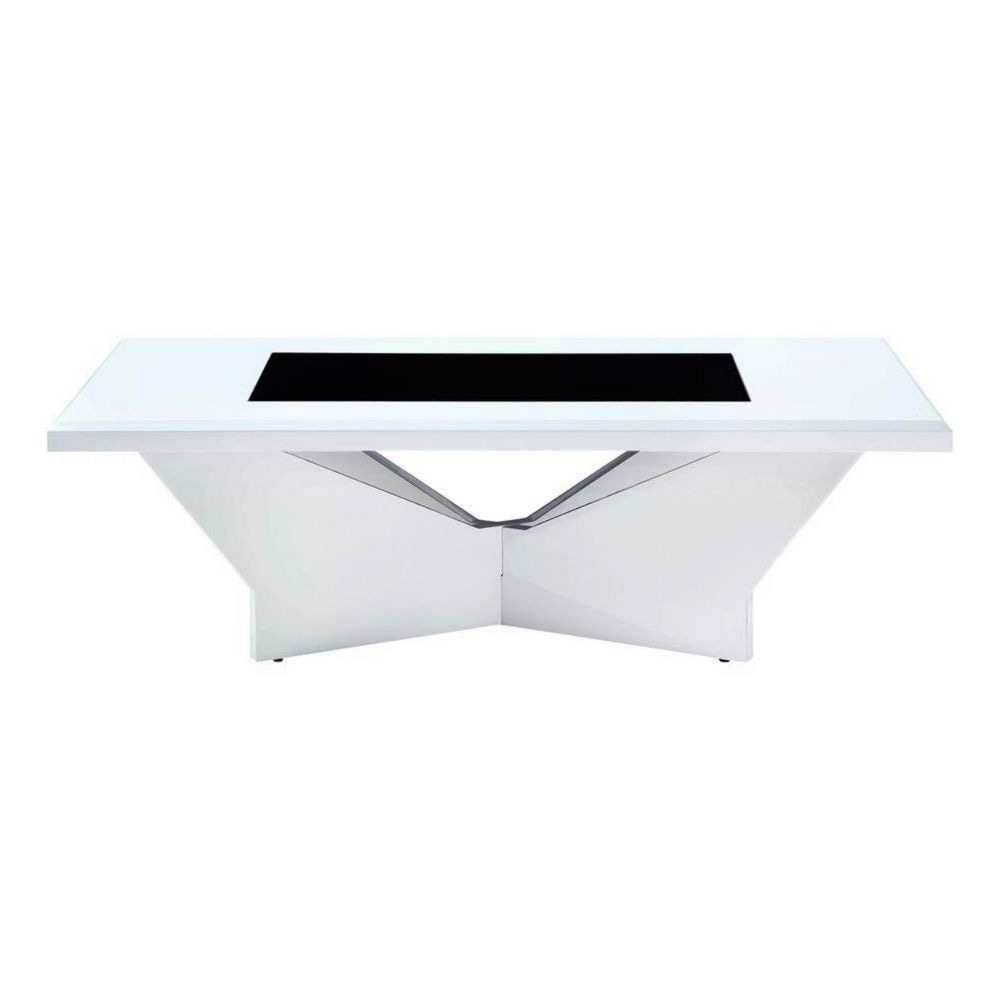 Pera 47 Coffee Table Glass Insert Geometric White By Casagear Home BM300675