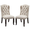 Bega 23" Side Chair, Wingback, Tufted, Black, Gray, Set of 2 By Casagear Home