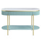 Ville 48 Sofa Console Table Faux Marble Top White Teal By Casagear Home BM300714