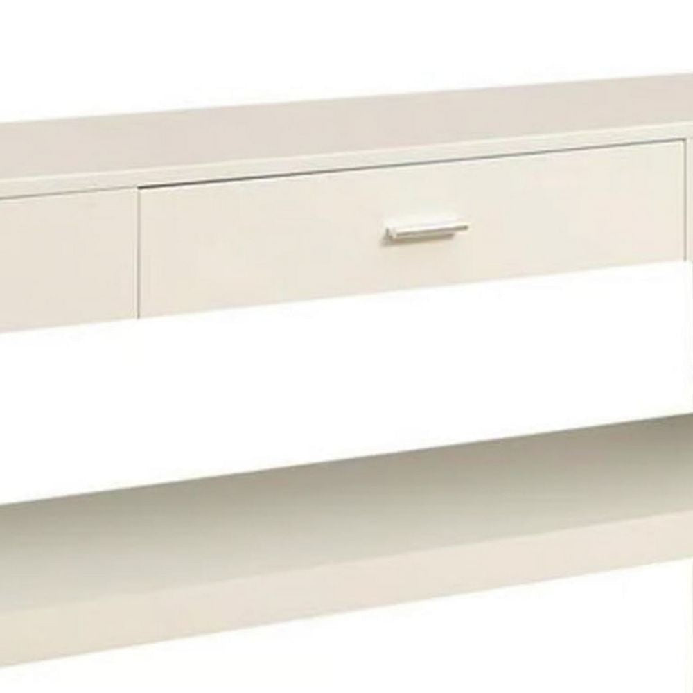 Stub 47 Wood Sofa Console Table 1 Drawer Glossy White By Casagear Home BM300720