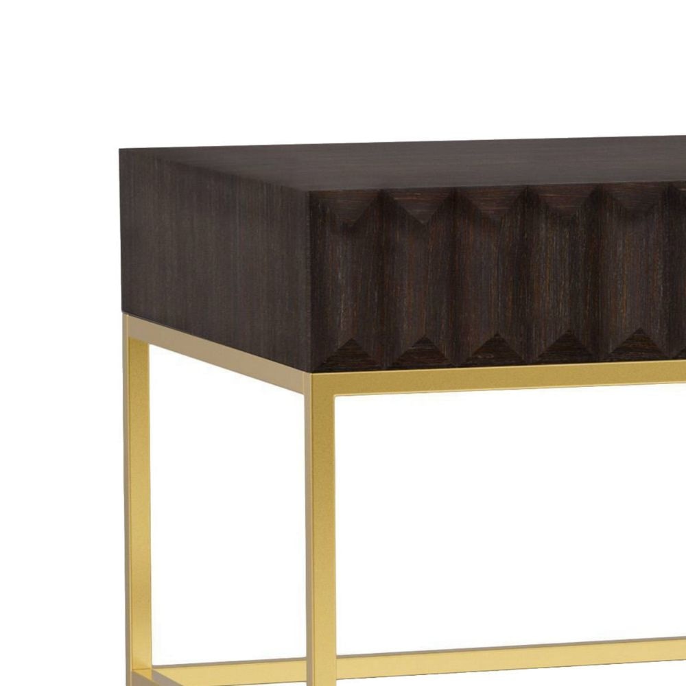 Bran 48 Rectangular 2 Drawer Coffee Table Brown Gold By Casagear Home BM300725