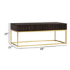 Bran 48 Rectangular 2 Drawer Coffee Table Brown Gold By Casagear Home BM300725